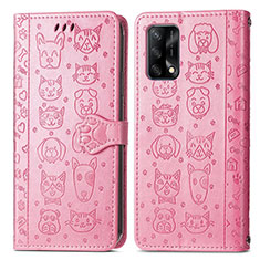 Coque Portefeuille Motif Fantaisie Livre Cuir Etui Clapet S03D pour Oppo Reno6 Lite Rose