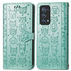 Coque Portefeuille Motif Fantaisie Livre Cuir Etui Clapet S03D pour Oppo Reno6 Pro 5G Vert