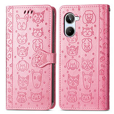 Coque Portefeuille Motif Fantaisie Livre Cuir Etui Clapet S03D pour Realme 10 4G Rose