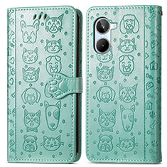 Coque Portefeuille Motif Fantaisie Livre Cuir Etui Clapet S03D pour Realme 10 4G Vert