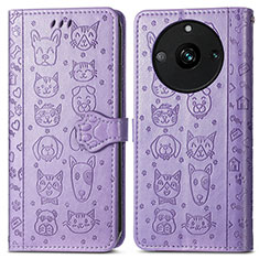 Coque Portefeuille Motif Fantaisie Livre Cuir Etui Clapet S03D pour Realme 11 Pro+ Plus 5G Violet