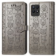 Coque Portefeuille Motif Fantaisie Livre Cuir Etui Clapet S03D pour Realme 8i Gris