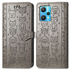 Coque Portefeuille Motif Fantaisie Livre Cuir Etui Clapet S03D pour Realme 9 5G Gris