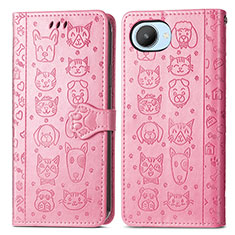 Coque Portefeuille Motif Fantaisie Livre Cuir Etui Clapet S03D pour Realme C30 Rose