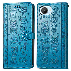 Coque Portefeuille Motif Fantaisie Livre Cuir Etui Clapet S03D pour Realme C30s Bleu