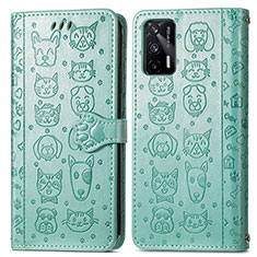 Coque Portefeuille Motif Fantaisie Livre Cuir Etui Clapet S03D pour Realme GT 5G Vert