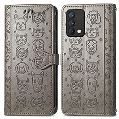 Coque Portefeuille Motif Fantaisie Livre Cuir Etui Clapet S03D pour Realme GT Master 5G Gris