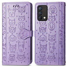 Coque Portefeuille Motif Fantaisie Livre Cuir Etui Clapet S03D pour Realme GT Master 5G Violet