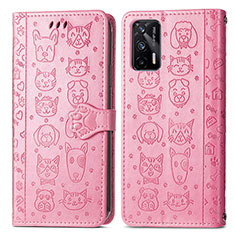 Coque Portefeuille Motif Fantaisie Livre Cuir Etui Clapet S03D pour Realme GT Neo 2T 5G Rose