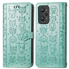 Coque Portefeuille Motif Fantaisie Livre Cuir Etui Clapet S03D pour Realme GT Neo 3T 5G Vert