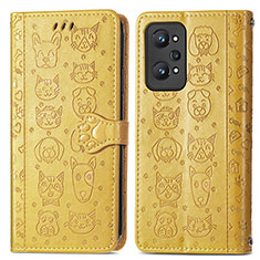 Coque Portefeuille Motif Fantaisie Livre Cuir Etui Clapet S03D pour Realme GT Neo2 5G Jaune