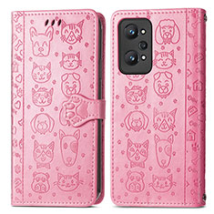 Coque Portefeuille Motif Fantaisie Livre Cuir Etui Clapet S03D pour Realme GT Neo2 5G Rose