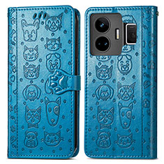 Coque Portefeuille Motif Fantaisie Livre Cuir Etui Clapet S03D pour Realme GT Neo5 240W 5G Bleu