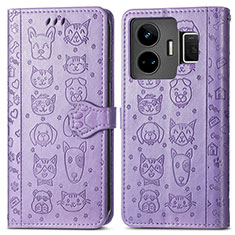 Coque Portefeuille Motif Fantaisie Livre Cuir Etui Clapet S03D pour Realme GT Neo5 240W 5G Violet