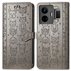 Coque Portefeuille Motif Fantaisie Livre Cuir Etui Clapet S03D pour Realme GT Neo5 5G Gris