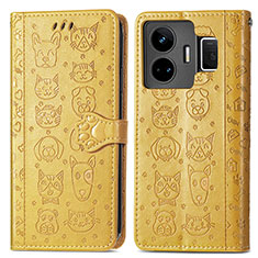 Coque Portefeuille Motif Fantaisie Livre Cuir Etui Clapet S03D pour Realme GT Neo5 5G Jaune