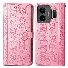 Coque Portefeuille Motif Fantaisie Livre Cuir Etui Clapet S03D pour Realme GT Neo5 5G Rose