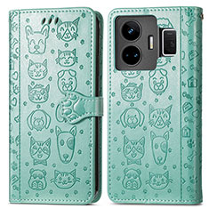 Coque Portefeuille Motif Fantaisie Livre Cuir Etui Clapet S03D pour Realme GT Neo6 5G Vert