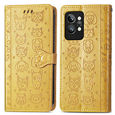 Coque Portefeuille Motif Fantaisie Livre Cuir Etui Clapet S03D pour Realme GT2 Pro 5G Jaune