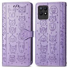 Coque Portefeuille Motif Fantaisie Livre Cuir Etui Clapet S03D pour Realme Narzo 50 4G Violet