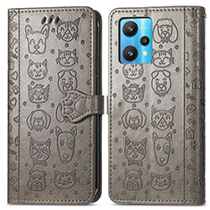 Coque Portefeuille Motif Fantaisie Livre Cuir Etui Clapet S03D pour Realme Narzo 50 Pro 5G Gris