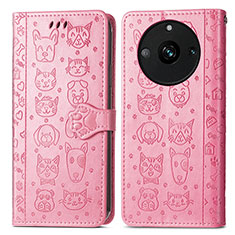 Coque Portefeuille Motif Fantaisie Livre Cuir Etui Clapet S03D pour Realme Narzo 60 5G Rose