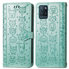 Coque Portefeuille Motif Fantaisie Livre Cuir Etui Clapet S03D pour Realme V11 5G Vert