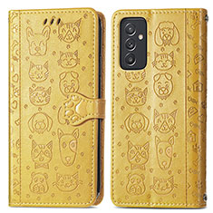 Coque Portefeuille Motif Fantaisie Livre Cuir Etui Clapet S03D pour Samsung Galaxy A05s Jaune