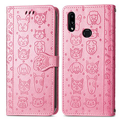 Coque Portefeuille Motif Fantaisie Livre Cuir Etui Clapet S03D pour Samsung Galaxy A10s Or Rose