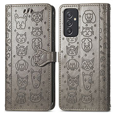 Coque Portefeuille Motif Fantaisie Livre Cuir Etui Clapet S03D pour Samsung Galaxy A15 4G Gris