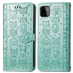 Coque Portefeuille Motif Fantaisie Livre Cuir Etui Clapet S03D pour Samsung Galaxy A22 5G Vert