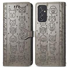 Coque Portefeuille Motif Fantaisie Livre Cuir Etui Clapet S03D pour Samsung Galaxy A24 4G Gris