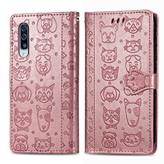 Coque Portefeuille Motif Fantaisie Livre Cuir Etui Clapet S03D pour Samsung Galaxy A30S Rose