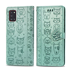 Coque Portefeuille Motif Fantaisie Livre Cuir Etui Clapet S03D pour Samsung Galaxy A31 Vert