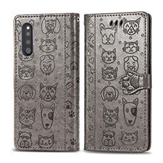 Coque Portefeuille Motif Fantaisie Livre Cuir Etui Clapet S03D pour Samsung Galaxy A41 SC-41A Gris