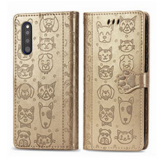 Coque Portefeuille Motif Fantaisie Livre Cuir Etui Clapet S03D pour Samsung Galaxy A41 SC-41A Or