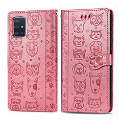 Coque Portefeuille Motif Fantaisie Livre Cuir Etui Clapet S03D pour Samsung Galaxy A51 5G Or Rose