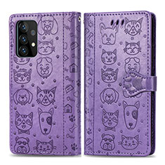 Coque Portefeuille Motif Fantaisie Livre Cuir Etui Clapet S03D pour Samsung Galaxy A52 4G Violet