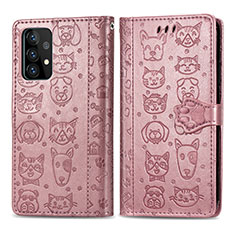 Coque Portefeuille Motif Fantaisie Livre Cuir Etui Clapet S03D pour Samsung Galaxy A52 5G Rose