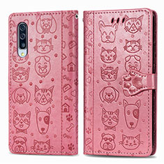 Coque Portefeuille Motif Fantaisie Livre Cuir Etui Clapet S03D pour Samsung Galaxy A70 Or Rose