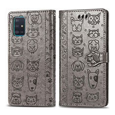 Coque Portefeuille Motif Fantaisie Livre Cuir Etui Clapet S03D pour Samsung Galaxy A71 4G A715 Gris