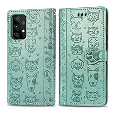 Coque Portefeuille Motif Fantaisie Livre Cuir Etui Clapet S03D pour Samsung Galaxy A72 4G Vert