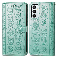 Coque Portefeuille Motif Fantaisie Livre Cuir Etui Clapet S03D pour Samsung Galaxy F23 5G Vert