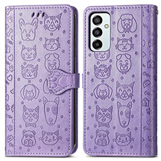 Coque Portefeuille Motif Fantaisie Livre Cuir Etui Clapet S03D pour Samsung Galaxy F23 5G Violet