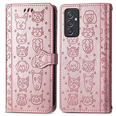 Coque Portefeuille Motif Fantaisie Livre Cuir Etui Clapet S03D pour Samsung Galaxy F34 5G Rose