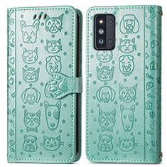 Coque Portefeuille Motif Fantaisie Livre Cuir Etui Clapet S03D pour Samsung Galaxy F52 5G Vert