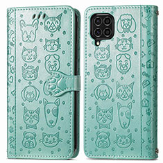 Coque Portefeuille Motif Fantaisie Livre Cuir Etui Clapet S03D pour Samsung Galaxy F62 5G Vert