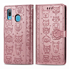 Coque Portefeuille Motif Fantaisie Livre Cuir Etui Clapet S03D pour Samsung Galaxy M10S Rose