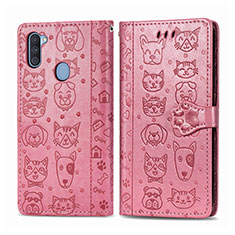 Coque Portefeuille Motif Fantaisie Livre Cuir Etui Clapet S03D pour Samsung Galaxy M11 Rose