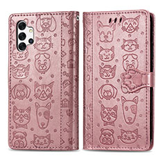 Coque Portefeuille Motif Fantaisie Livre Cuir Etui Clapet S03D pour Samsung Galaxy M32 5G Rose